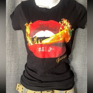 Guess graphic bedazzled tee